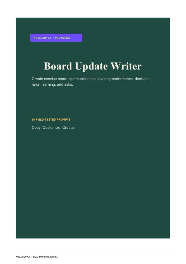 Board Update Writer digital product cover