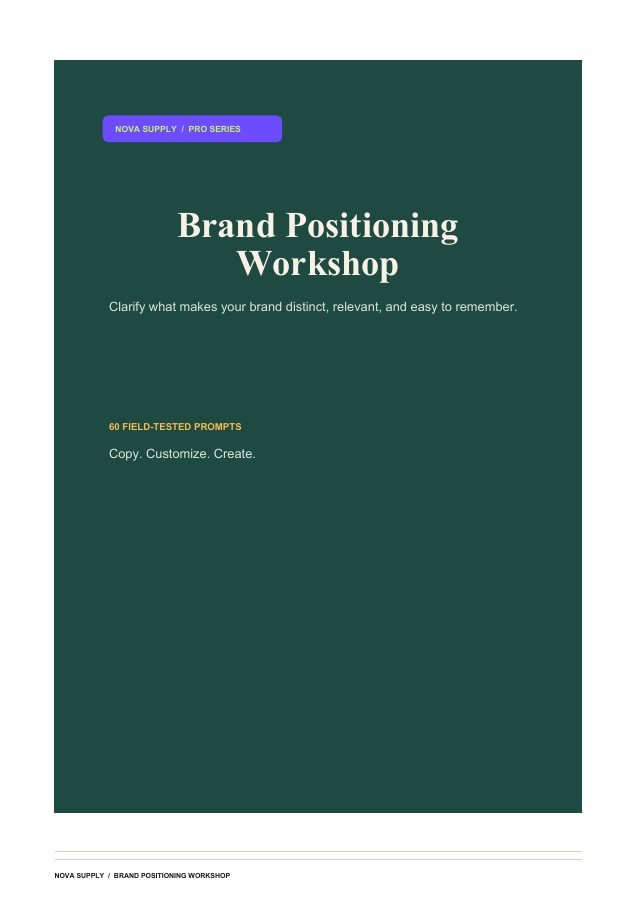 Brand Positioning Workshop digital product cover