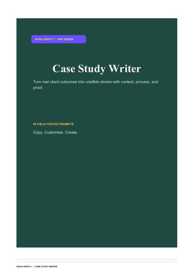 Case Study Writer digital product cover