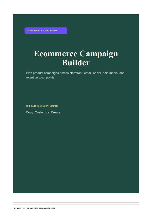 Ecommerce Campaign Builder digital product cover