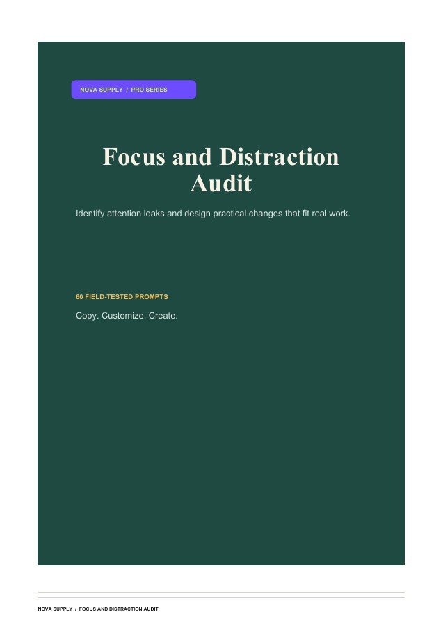Focus and Distraction Audit digital product cover