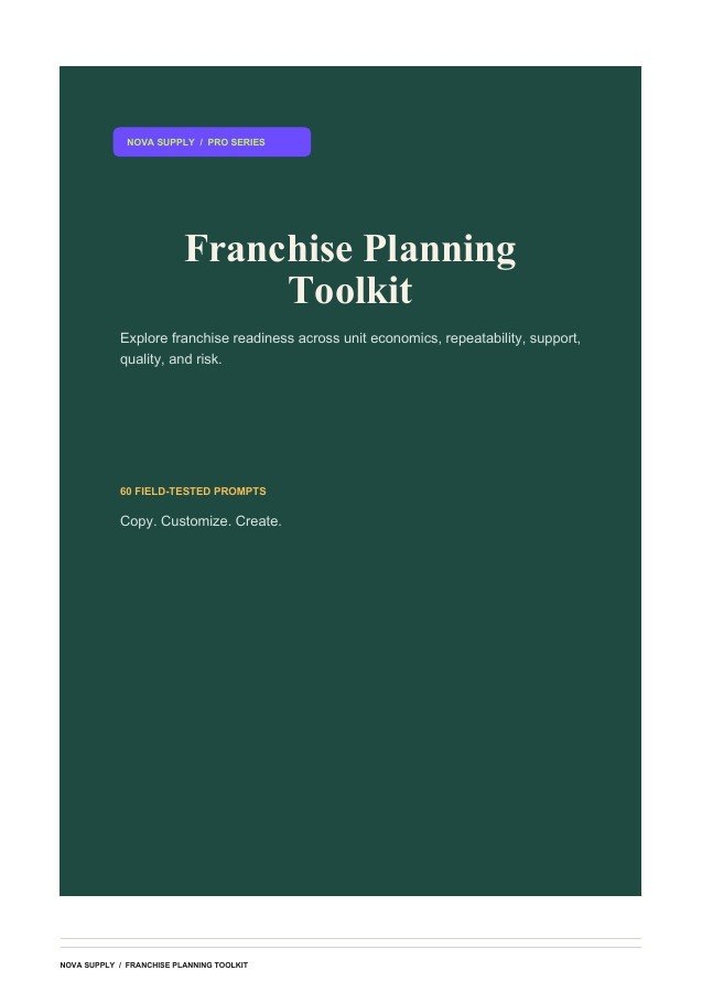 Franchise Planning Toolkit digital product cover