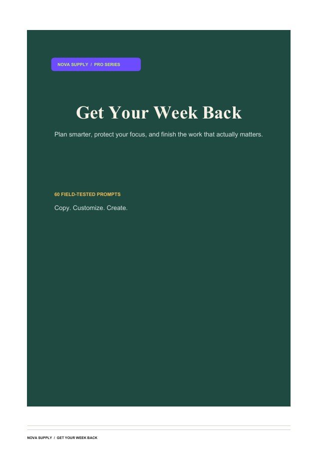 Get Your Week Back digital product cover