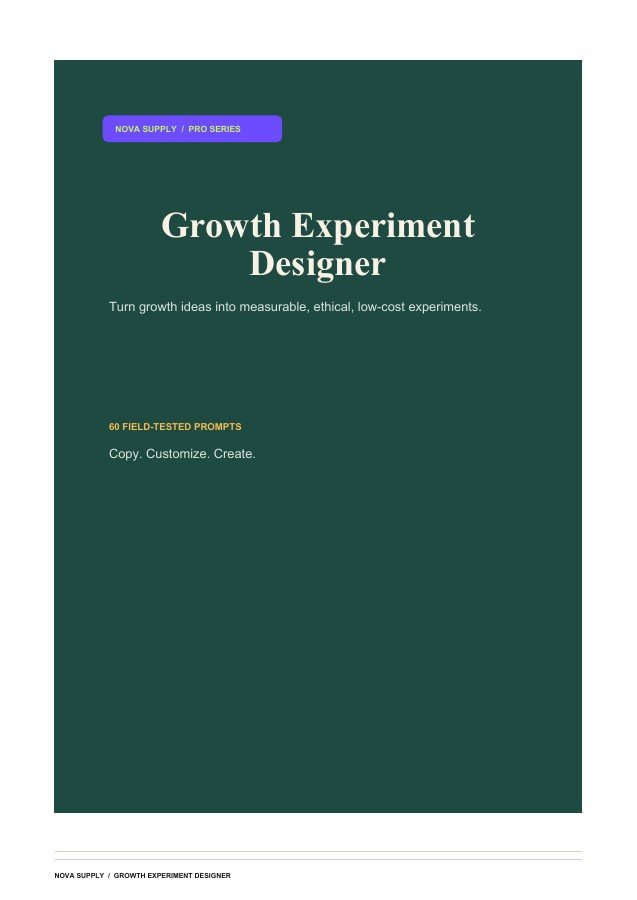 Growth Experiment Designer digital product cover