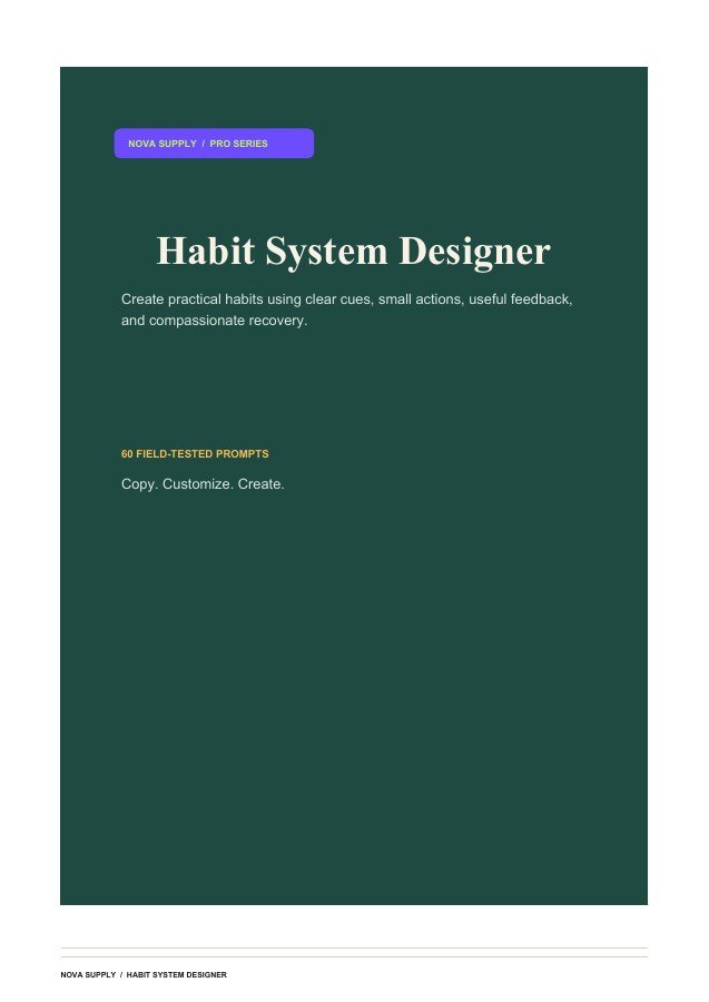 Habit System Designer digital product cover