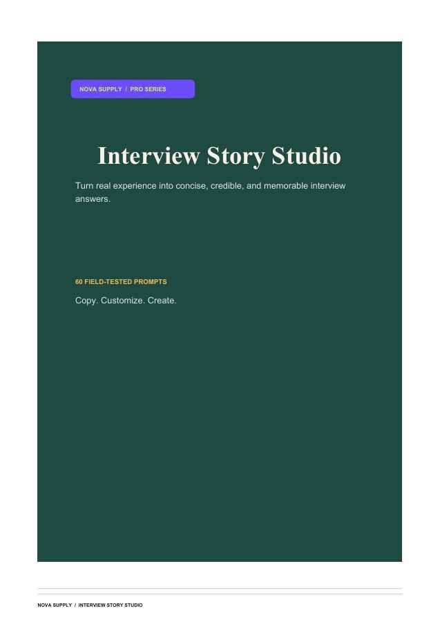 Interview Story Studio digital product cover