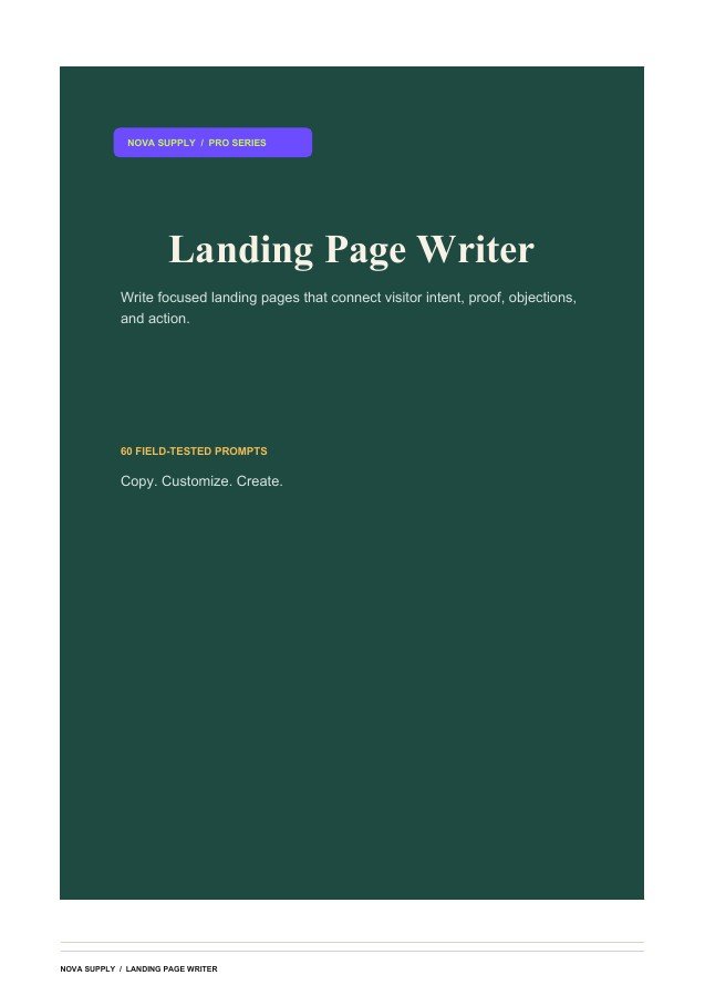 Landing Page Writer digital product cover