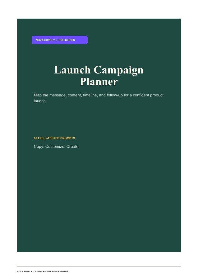 Launch Campaign Planner digital product cover
