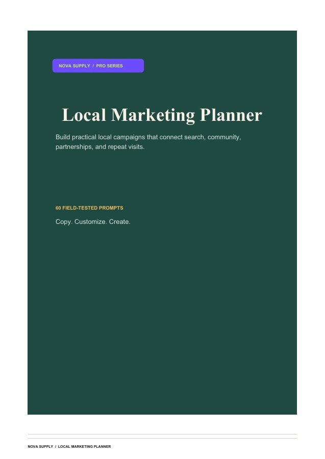 Local Marketing Planner digital product cover