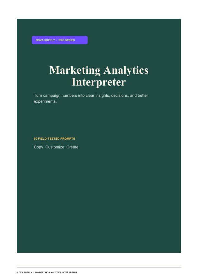 Marketing Analytics Interpreter digital product cover