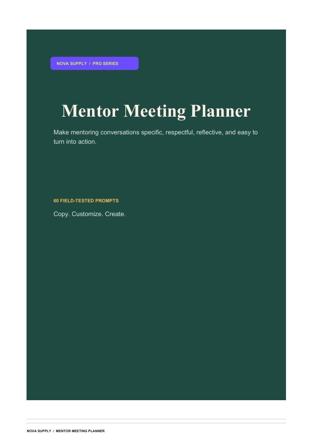 Mentor Meeting Planner digital product cover