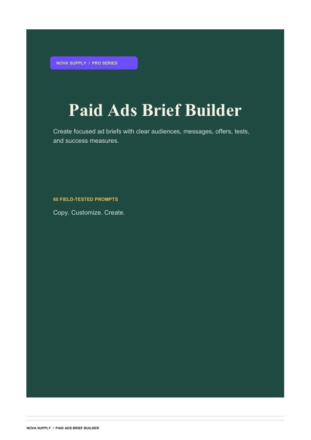 Paid Ads Brief Builder digital product cover