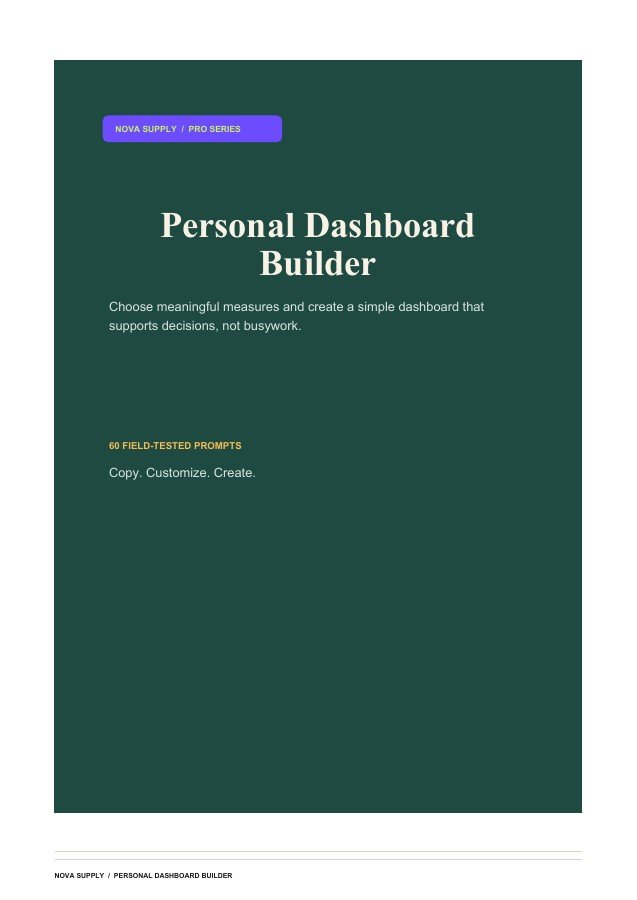 Personal Dashboard Builder digital product cover