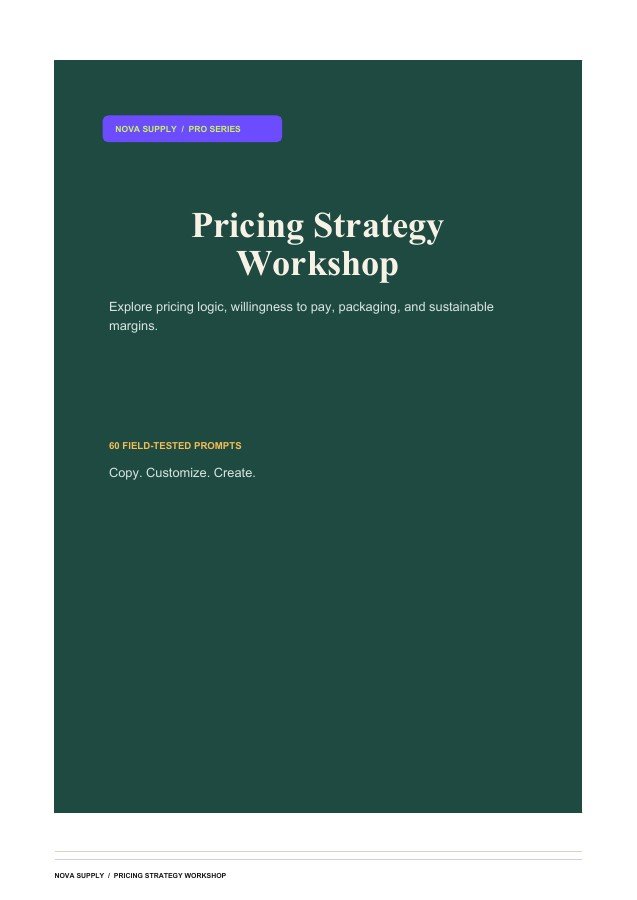 Pricing Strategy Workshop digital product cover