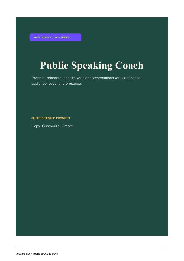 Public Speaking Coach digital product cover