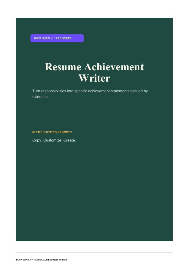 Resume Achievement Writer digital product cover