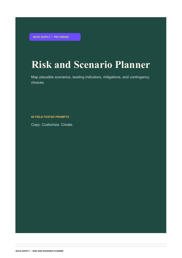 Risk and Scenario Planner digital product cover