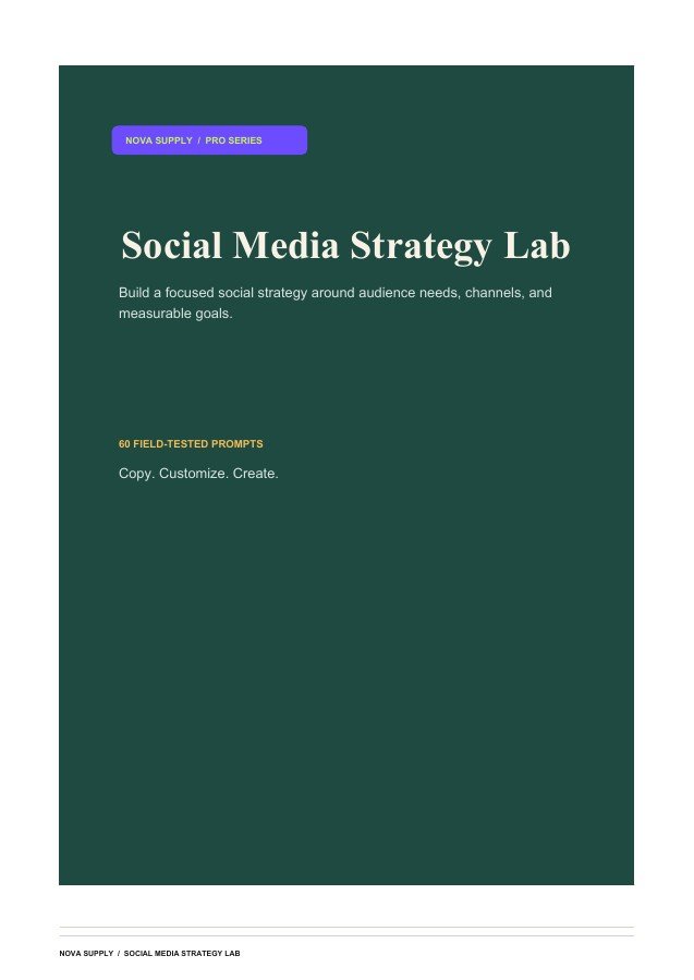 Social Media Strategy Lab digital product cover
