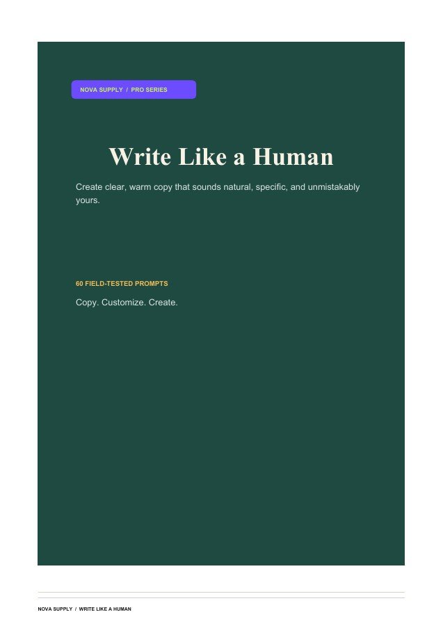 Write Like a Human digital product cover